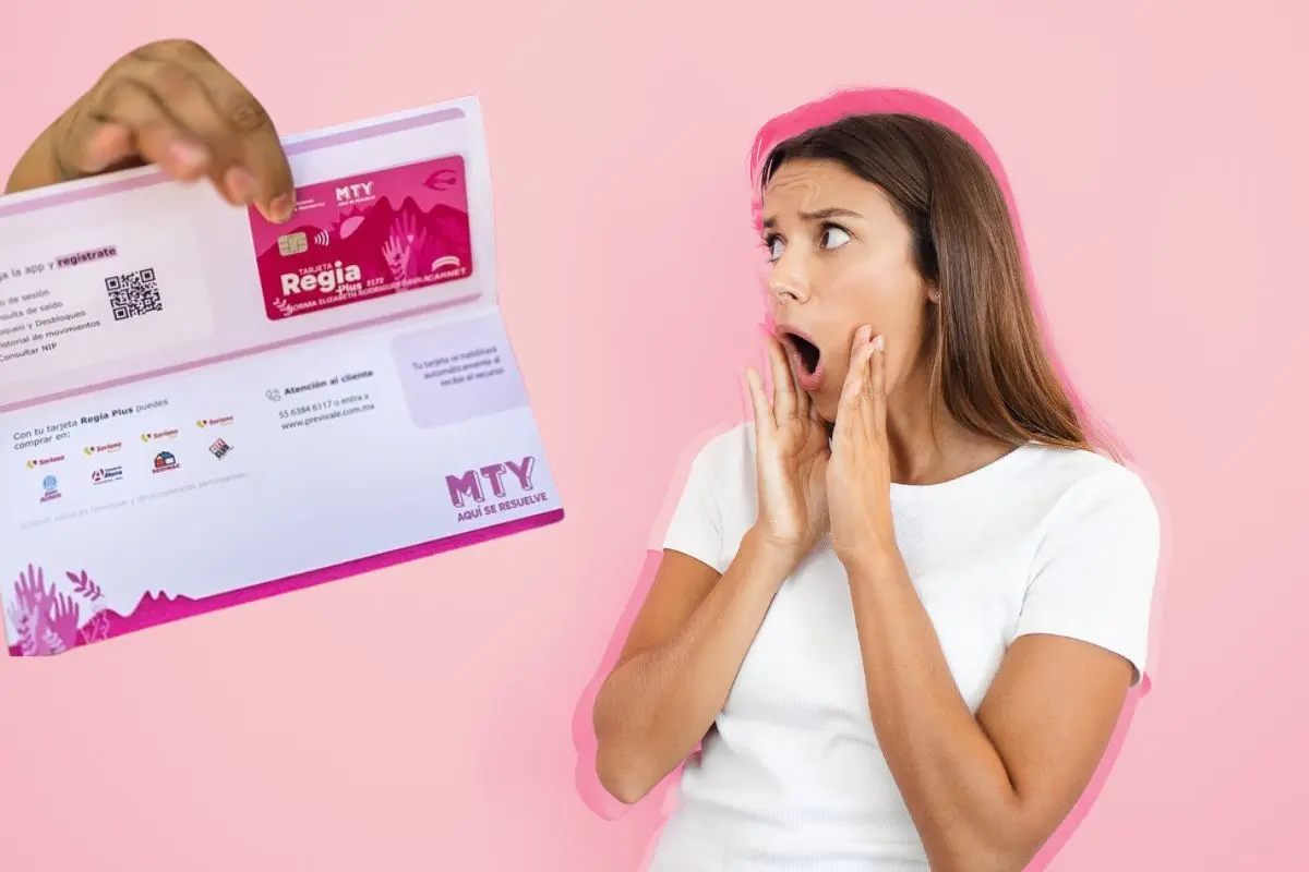 Mujer sorprendida con la Tarjeta Regia Plus Foto: Canva