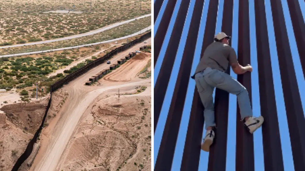 VIDEO l Influencer pone a prueba el muro fronterizo pintado de negro