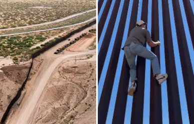 VIDEO l Influencer pone a prueba el muro fronterizo pintado de negro