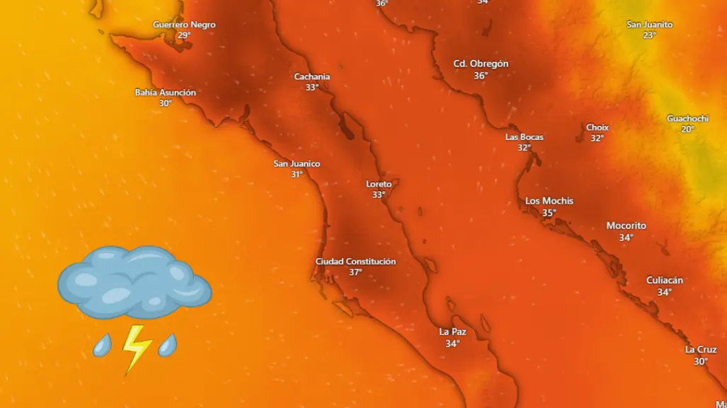 Comondú y Mulegé alcanzarán los 40 °C HOY; así estará el clima en BCS