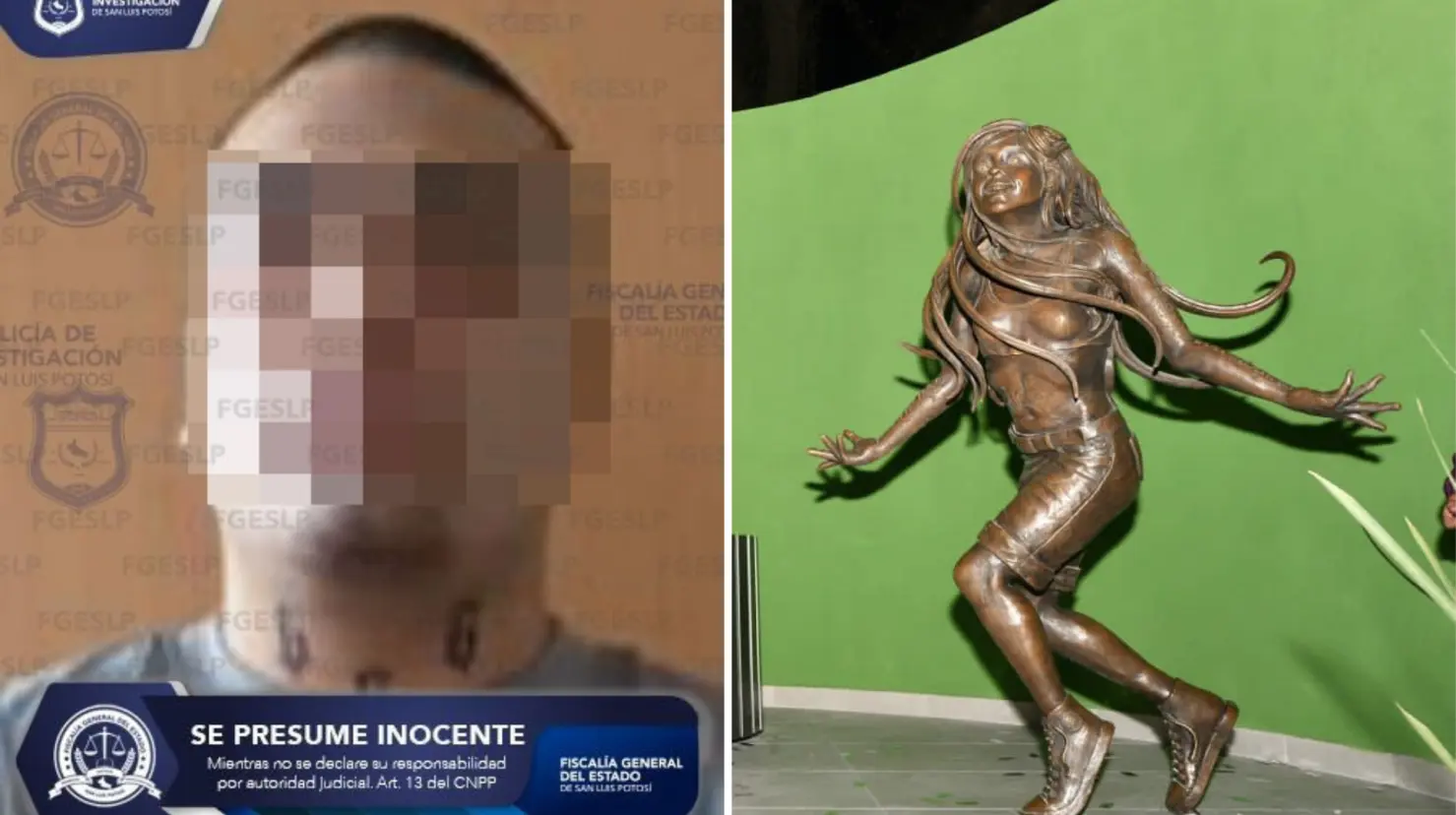 Detienen a hombre por el robo de “La Bailarina” en San Luis Potosí. Foto: FGE San Luis Potosí