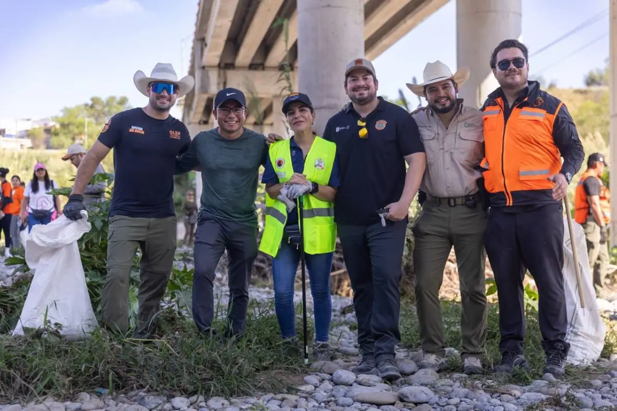 Arranca jornada de limpieza del Río Santa Catarina en Juárez. Foto: Gobierno de Juárez