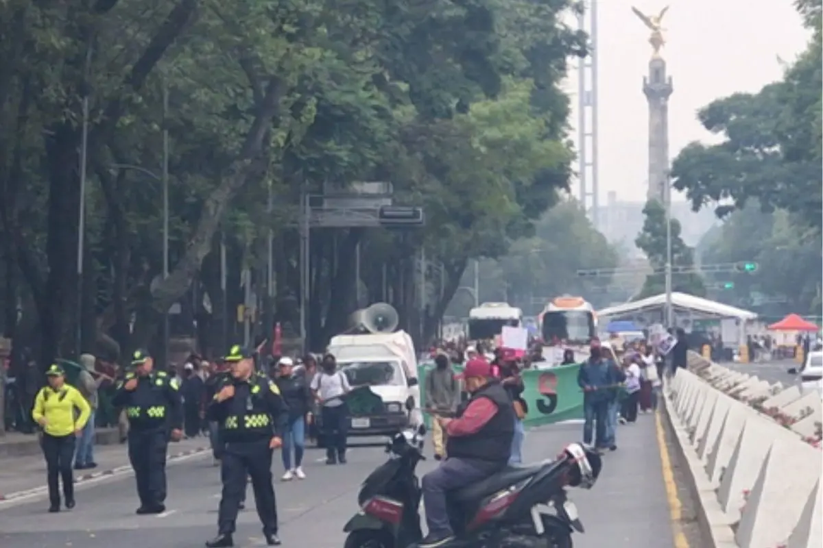 Marcha en Paseo de la Reforma en CDMX. Foto: X (@OVIALCDMX)