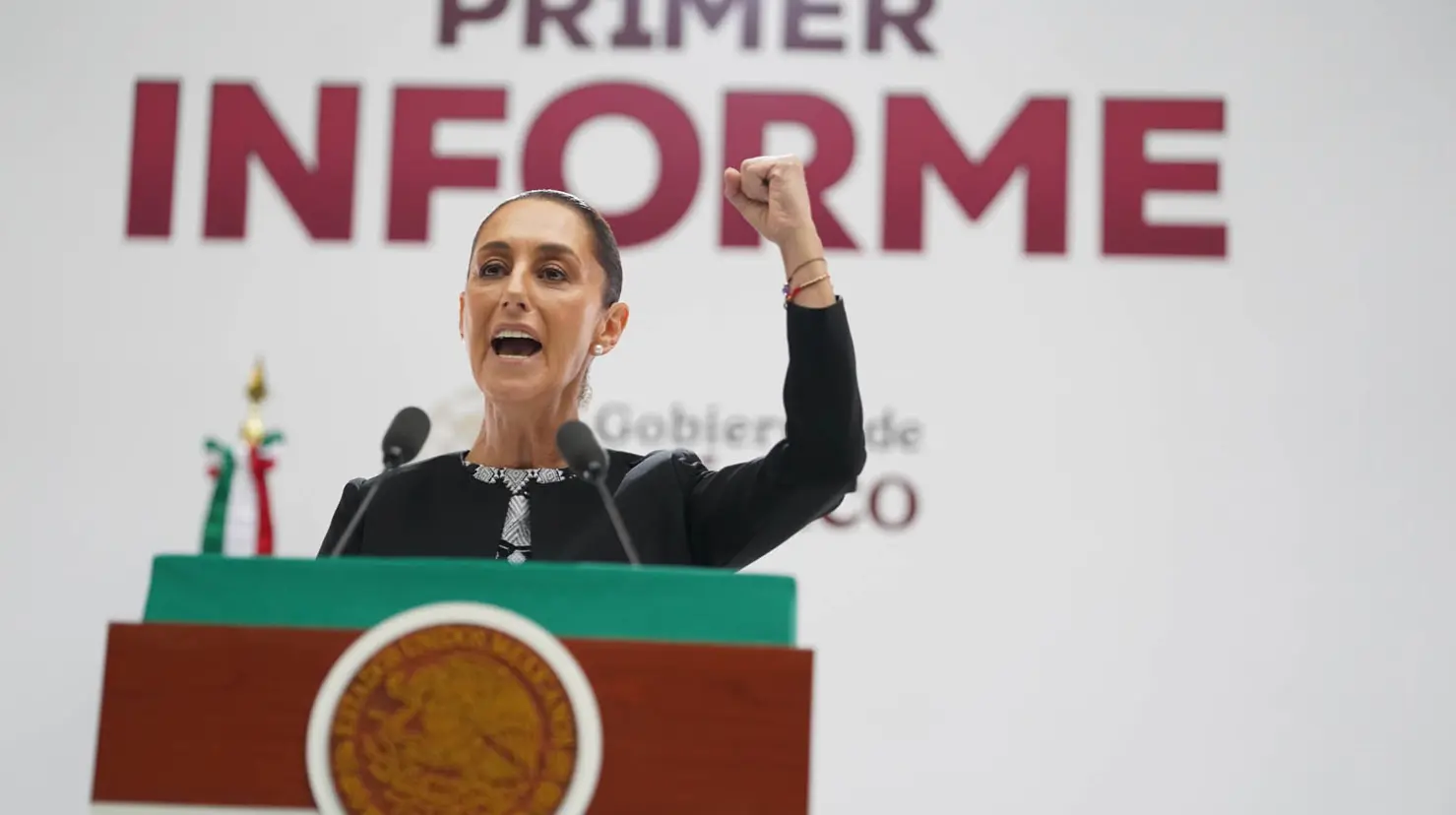 Claudia Sheinbaum presume reducción histórica de la pobreza en su Primer Informe. Foto: Gobierno de México