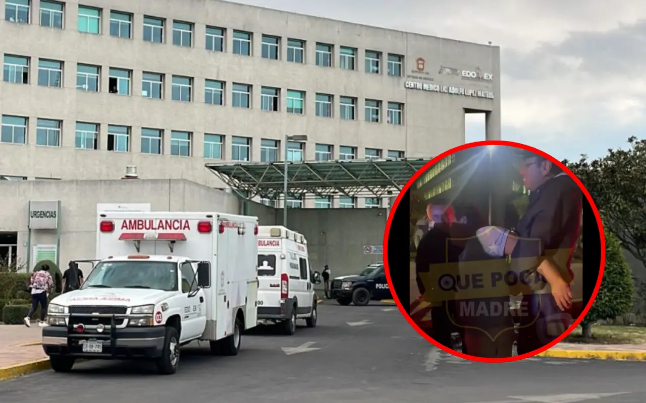 Centro Médico “Lic. Adolfo López Mateos”. Foto: X/ @QuadratinEdomex, @QuePocaMadre_Mx (Canva)