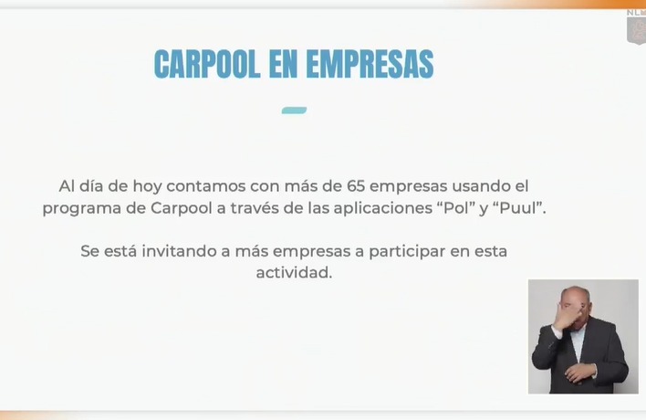65 empresas llevan a cabo el Carpool
65 empresas llevan a cabo el Carpool