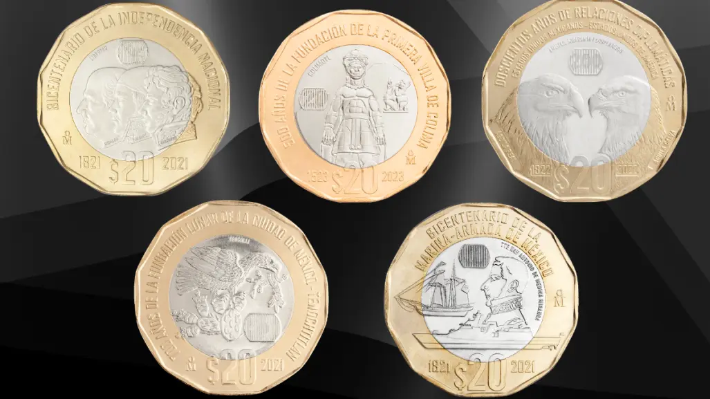 ¿Tienes una? Estas monedas conmemorativas de 20 pesos aún las puedes usar, según Banxico