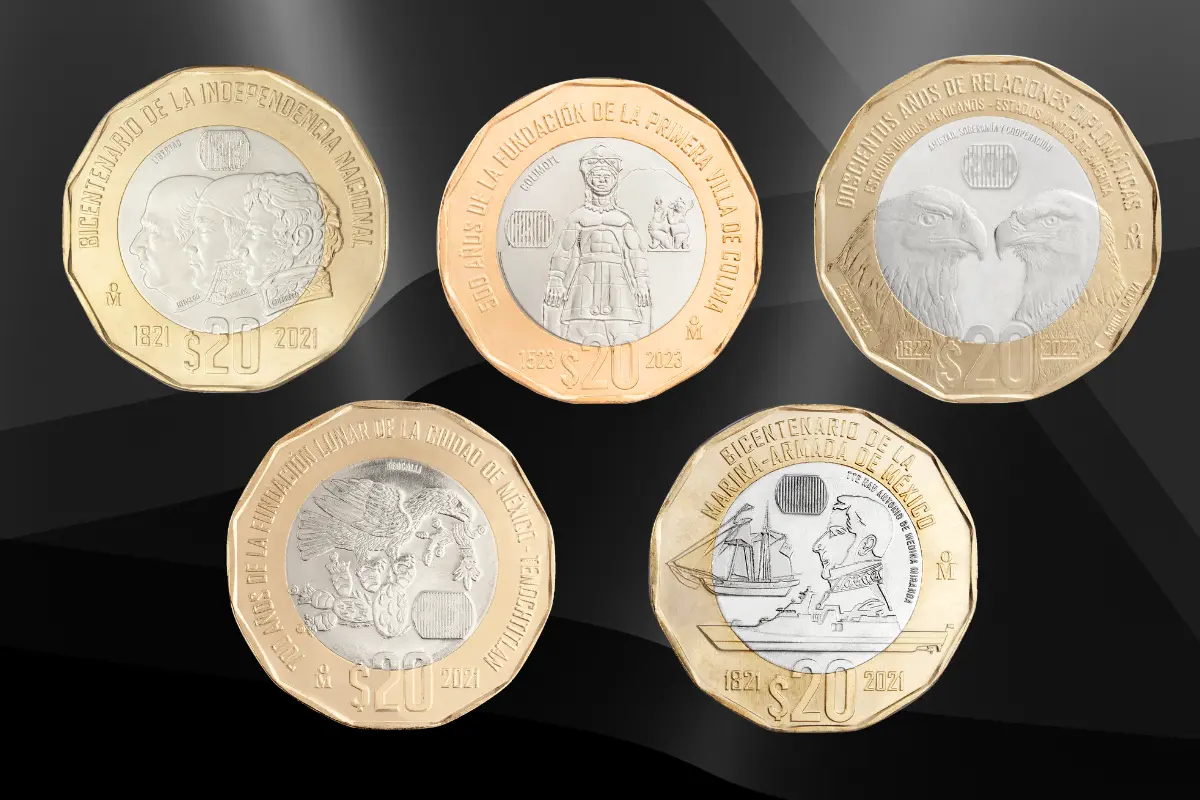 El Banco de México emite monedas conmemorativas de 20 pesos que celebran eventos y figuras importantes de la nación. Foto: Canva / Banxico