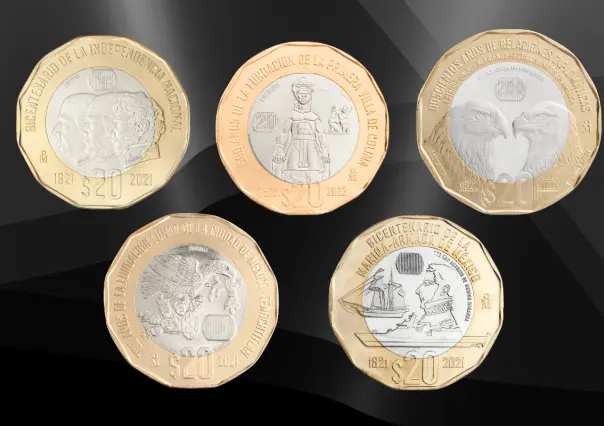 ¿Tienes una? Estas monedas conmemorativas de 20 pesos aún las puedes usar, según Banxico