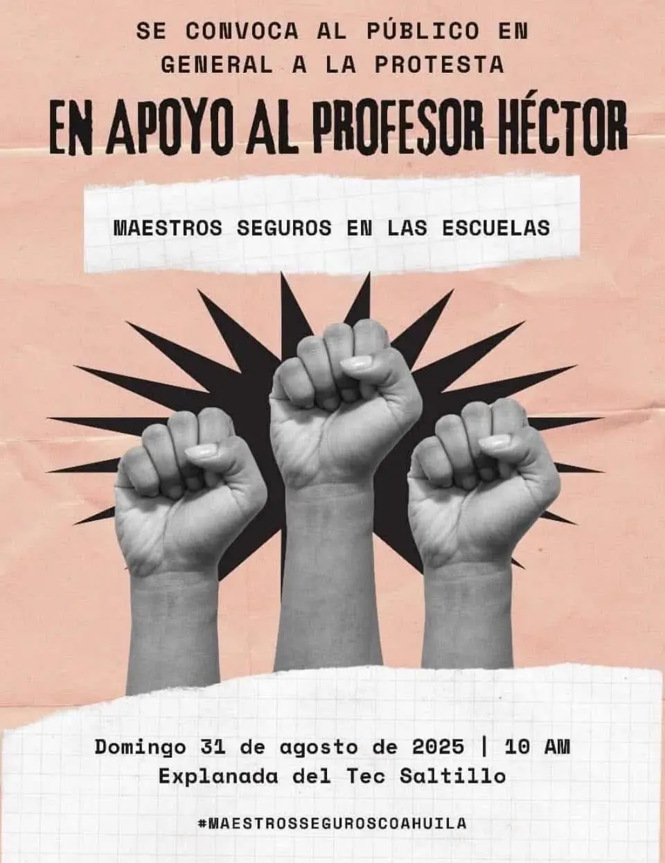 Convocatoria a manifestación del pasado domingo 31 de agosto / Foto: Cortesía 