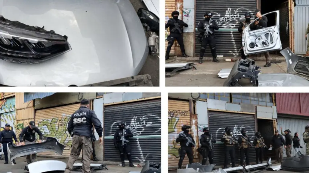 SSC CDMX desmantela almacén con 10 toneladas de autopartes robadas en la Gustavo A. Madero