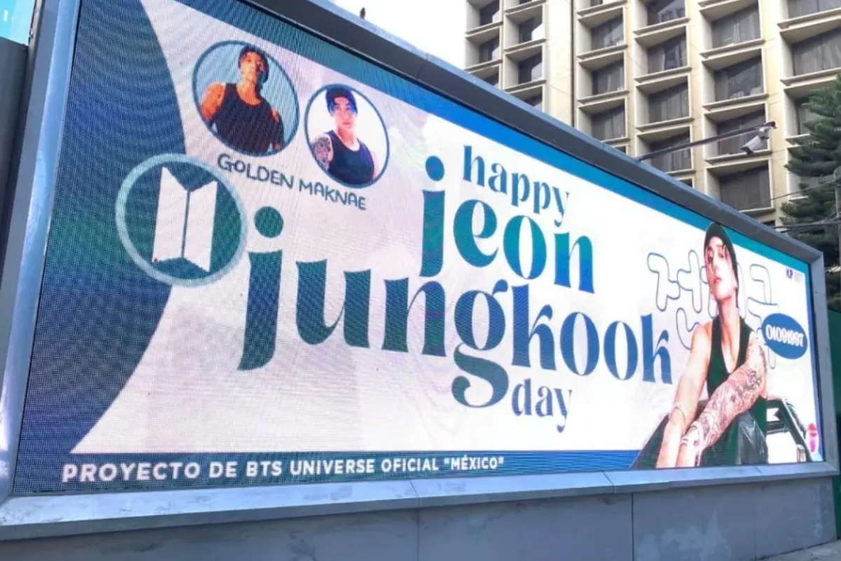 Valla de Jungkook en CDMX. Foto: @JeonJungkookMX | Canva