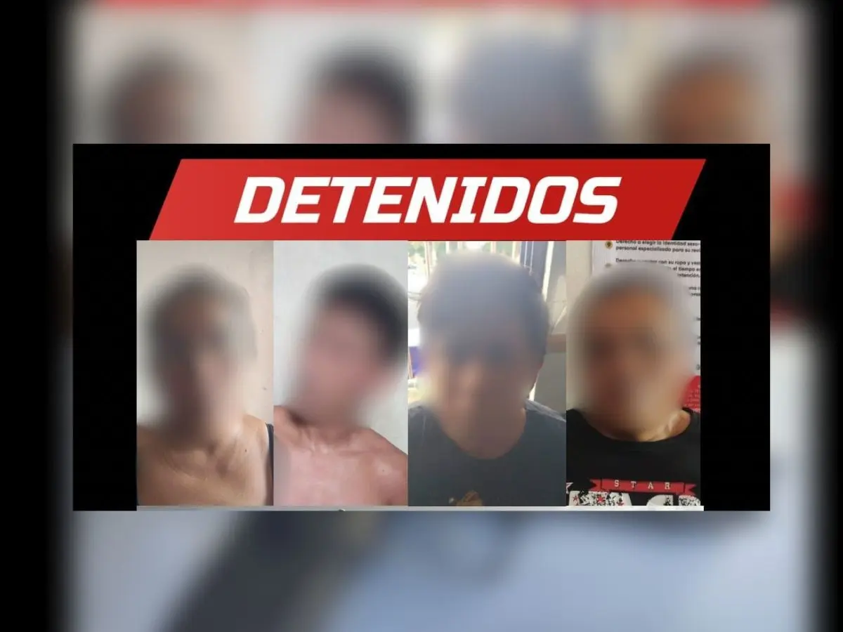 La SSP reportó la detención de 4 sujetos en la localidad de Chocholá tras reportarse el robo en una tienda usando una réplica de arma de fuego.- Fuente SSP