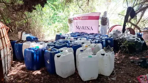 Autoridades incautan miles de litros y kilos de sustancias químicas en Nayarit