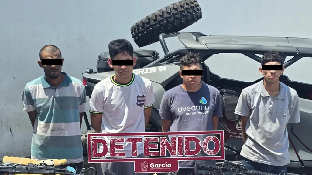 Fuerte golpe al crimen en García deja 4 detenidos, armas largas y droga aseguradas