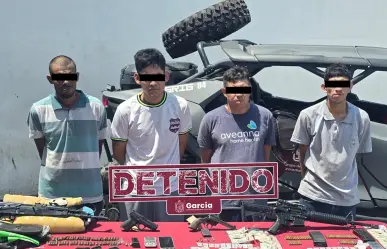 Fuerte golpe al crimen en García deja 4 detenidos, armas largas y droga aseguradas