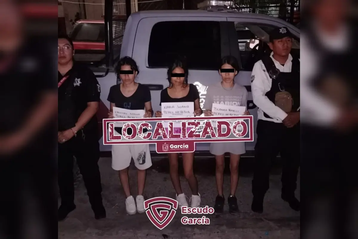 La rápida actuación de la Policía Municipal de García permitió localizar con vida a tres jóvenes. Foto: García