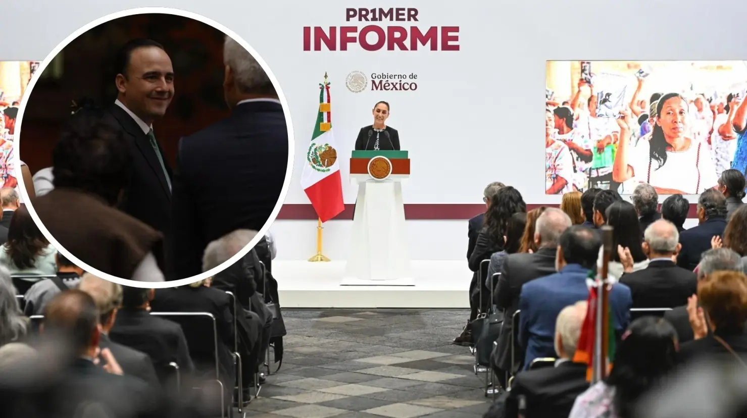 El gobernador Manolo Jiménez estuvo en el primer informe de la presidenta Claudia Sheinbaum. (Fotografía: Manolo Jiménez)