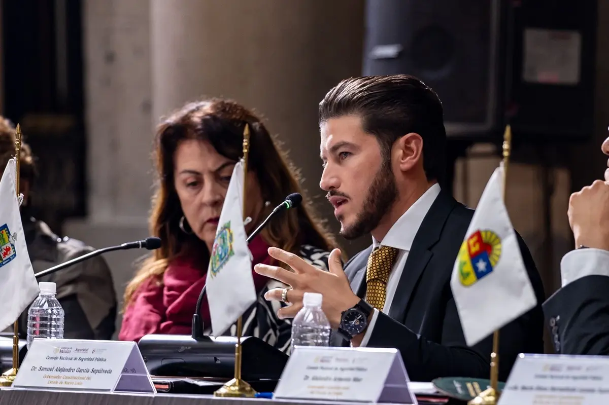 El gobernador de Nuevo León, Samuel García, participó en la más reciente Sesión Ordinaria del Consejo Nacional de Seguridad Pública. Foto: Samuel García