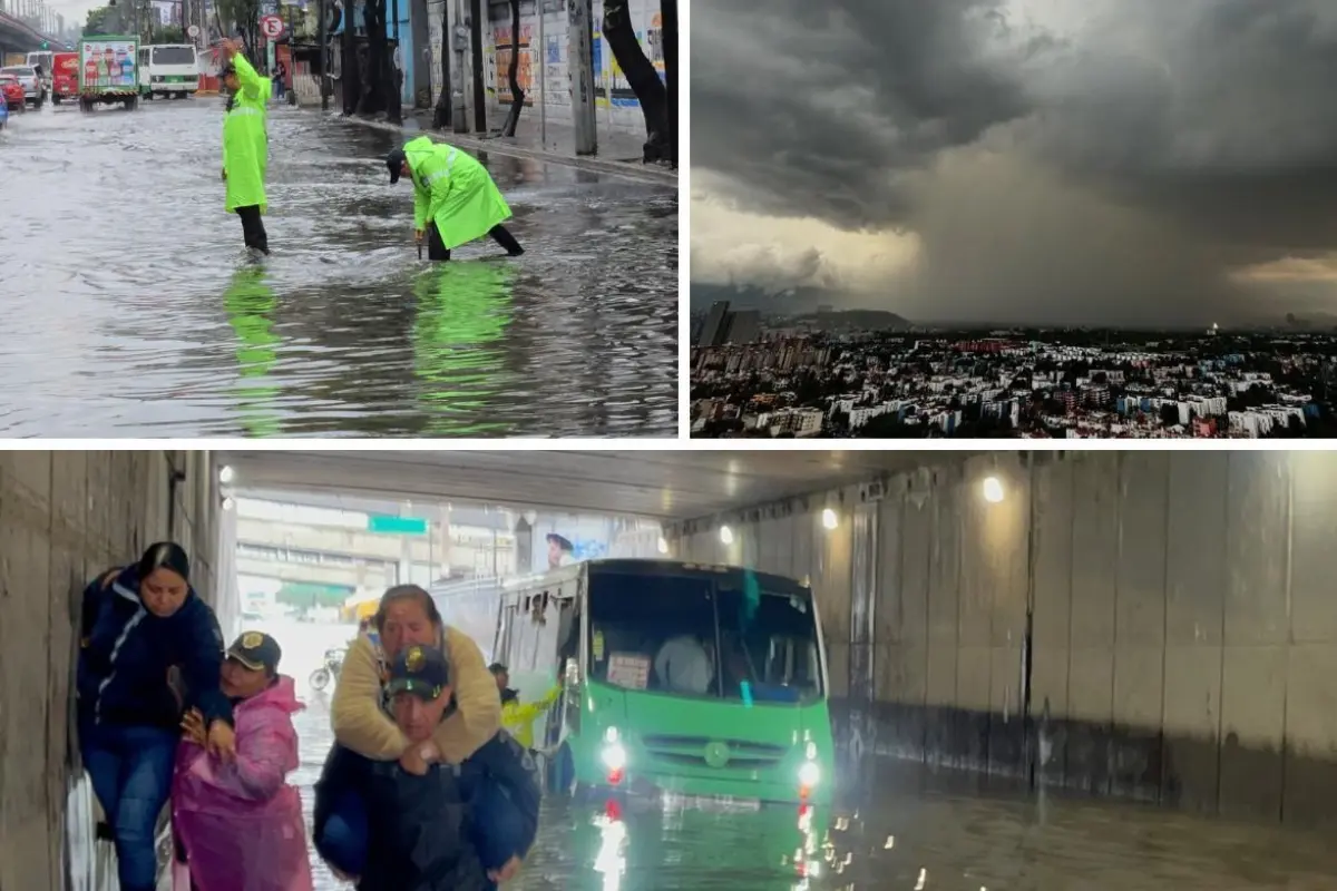 Se registró lluvia histórica en la CDMX. Foto: Gobierno CDMX l Canva