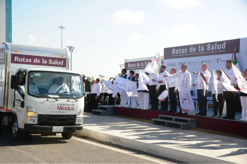 Banderazo de las Rutas de la Salud en Tamaulipas. Foto: Ramón Sánchez