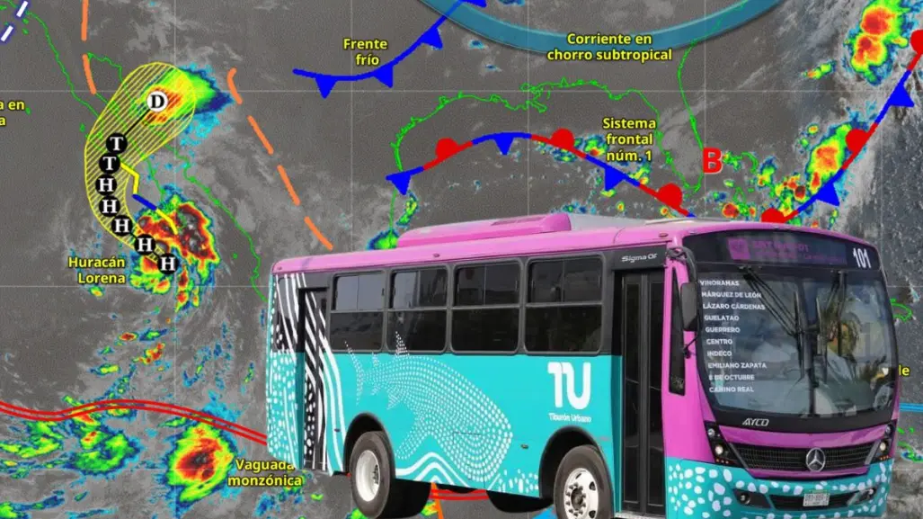 Suspenden transporte público en La Paz por huracán Lorena