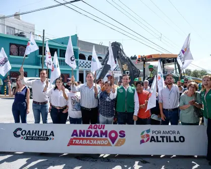 Javier Díaz arranca trabajos de pavimentación en colonia Valle de las Flores Popular en Saltillo