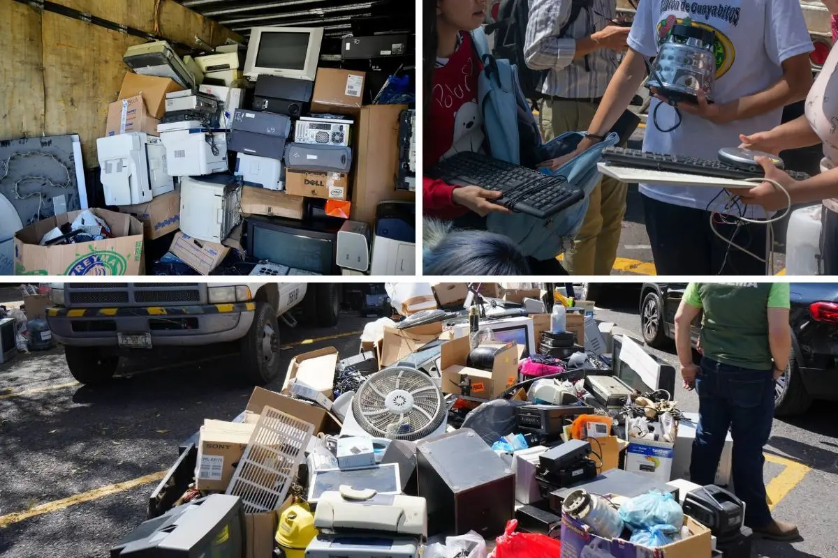 Basura electrónica en CDMX.    Foto: SEDEMA | Canva