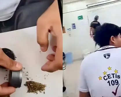 VIDEO | Jóvenes muelen hierba en clases de este CETis de Ciudad Madero