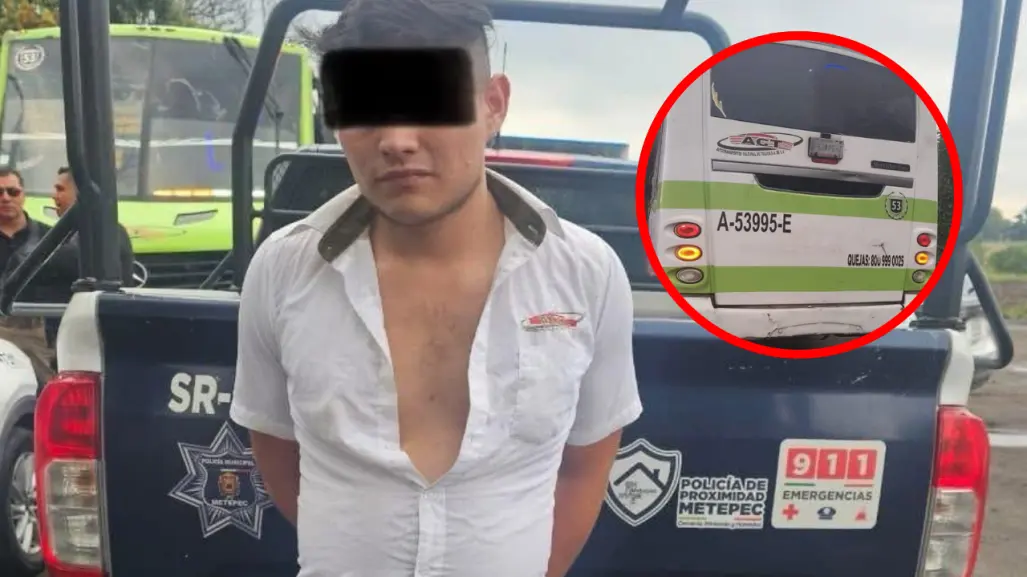 Captan a chofer de autobús usando drogas mientras conducía su unidad en Metepec