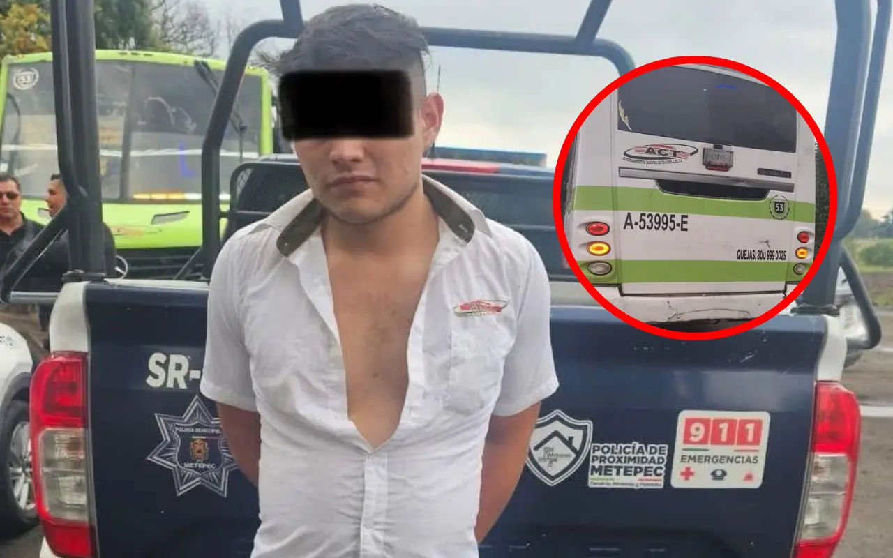Jesús Antonio “N”, conductor detenido. Foto: FB/ Al Momento EdoMex (Canva)