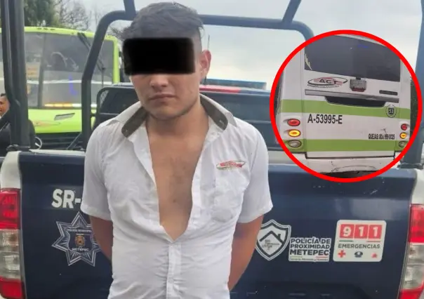 Captan a chofer de autobús usando drogas mientras conducía su unidad en Metepec