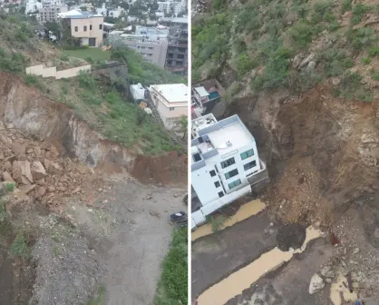 Cerro se viene abajo en Cabo San Lucas tras lluvias de Lorena