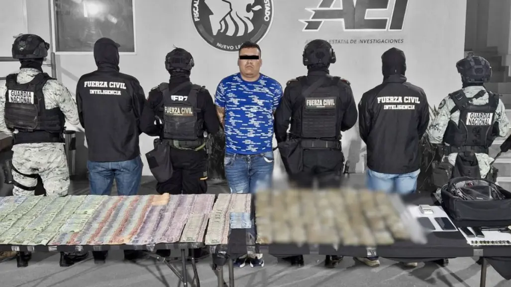 Capturan a hombre en Escobedo con drogas y más de 100 mil pesos