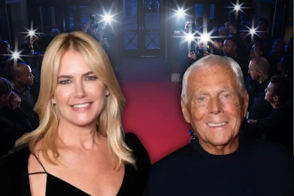Giorgio Armani y Valeria Mazza (Foto: IG @valeriamazzaok / Canva)