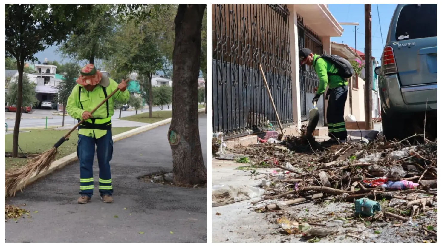 Cuadrillas de limpieza en distintos sectores de Saltillo. (Fotografía: Gobierno de Saltillo)