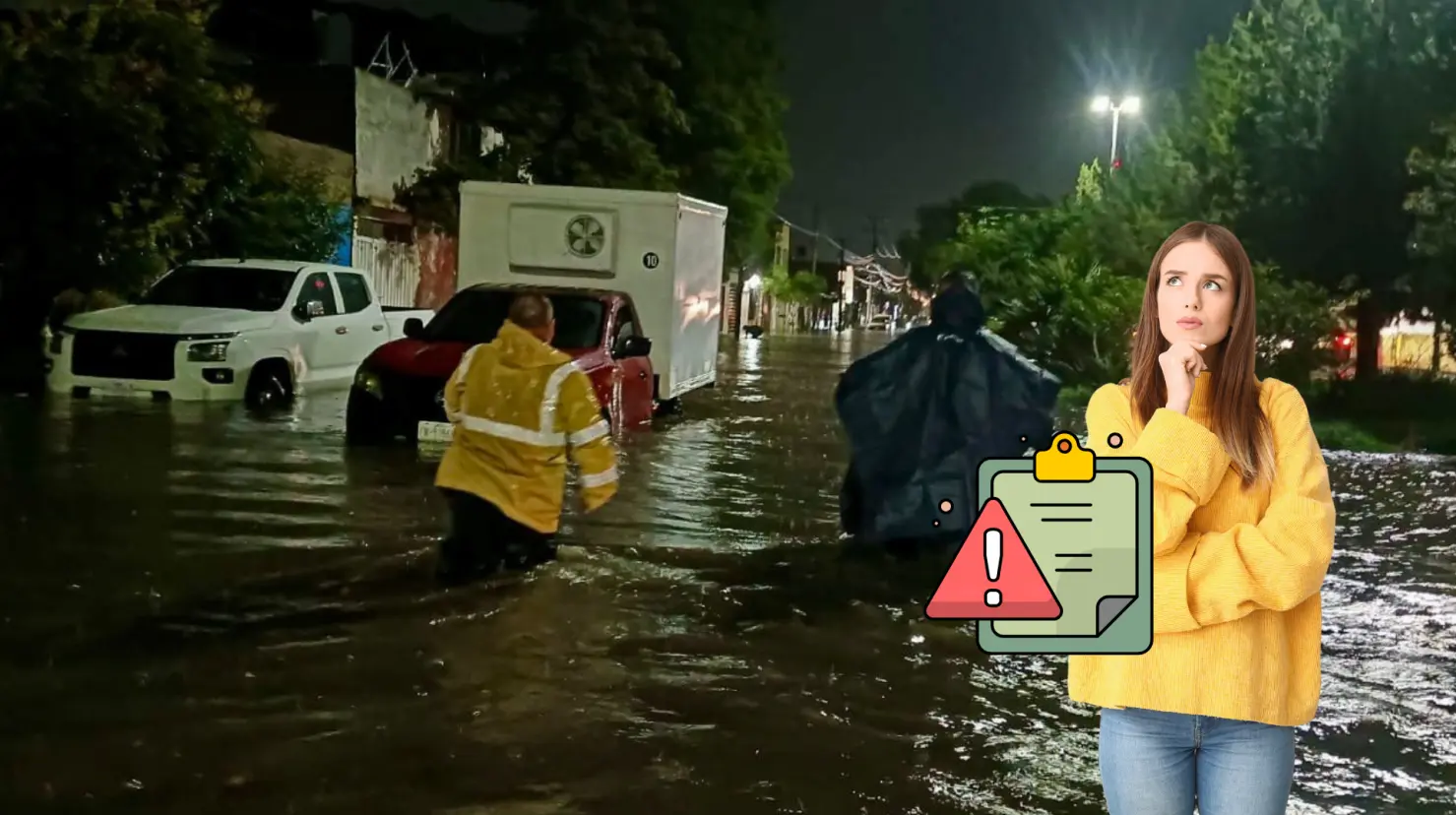 Se registraron inundaciones en algunas zonas de la ciudad debido a las lluvias . Foto: Especial.