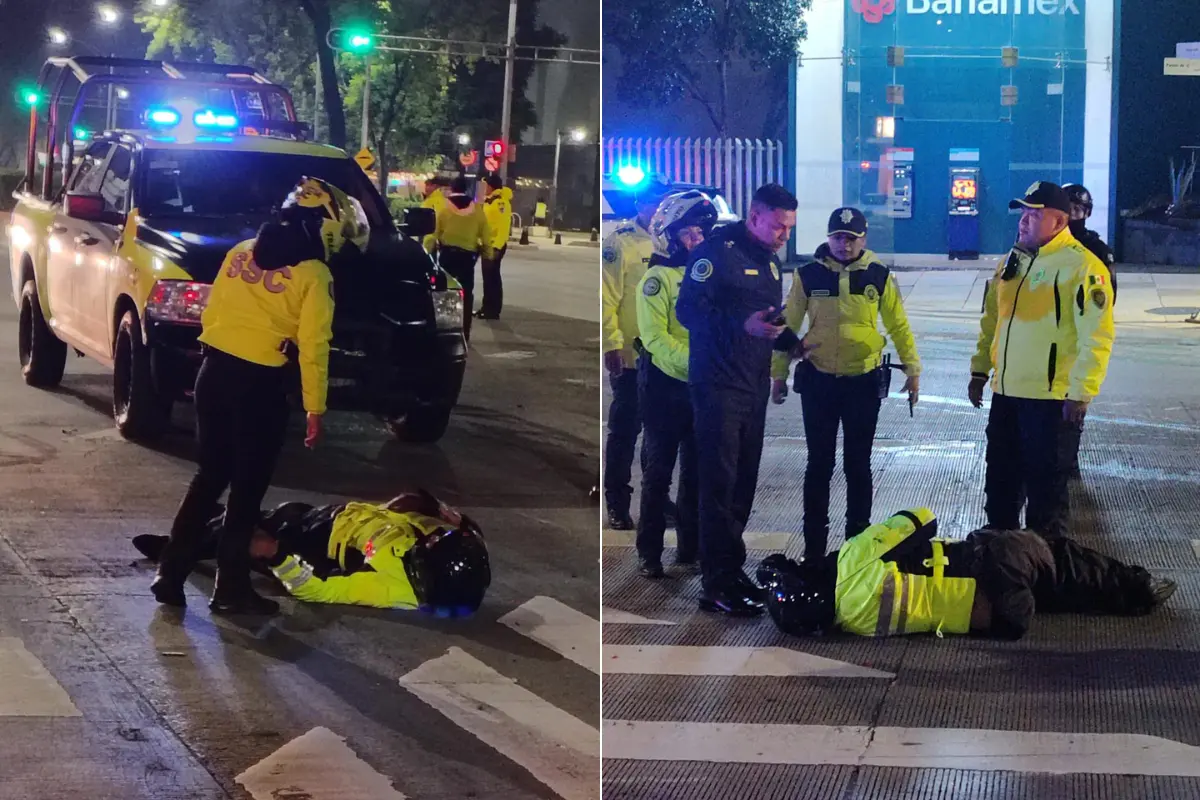 Policía arrollado en CDMX por automovilista ebrio en Paseo de la Reforma.    Foto: Ramón Ramírez