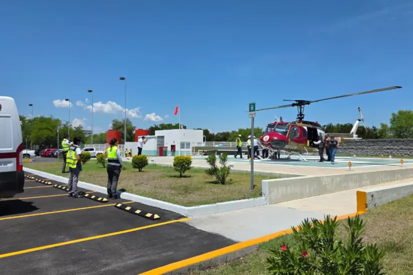 El menor lesionado tras los enfrentamientos en Matamoros fue trasladado con éxito al hospital de Alta Especialidad de Victoria. Foto: Carlos García