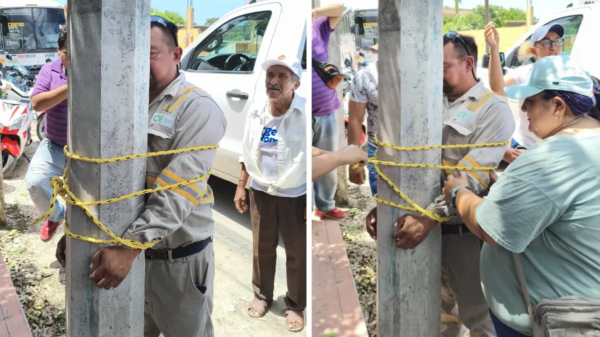 Después de la intervención de la SSP Yucatán, el empleado fue liberado Foto: Najaymi Chale Chale