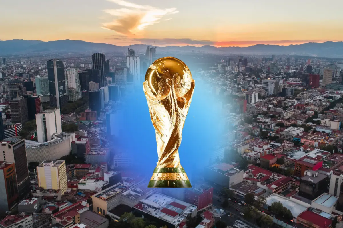 De fondo CDMX, copa del Mundial 2026. Foto: Canva