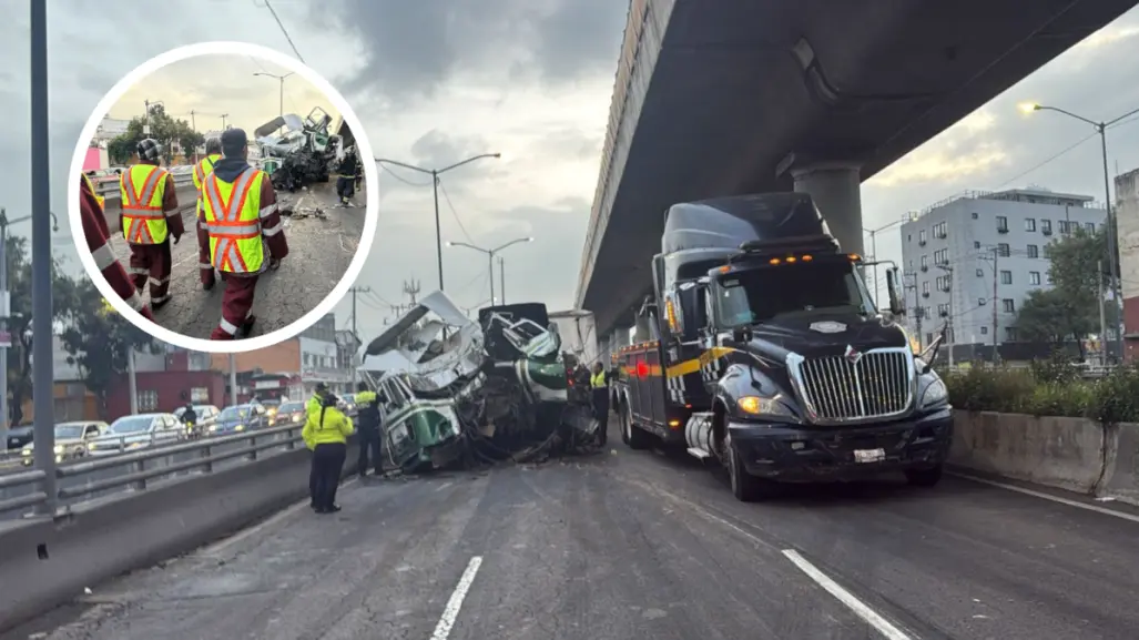 Muere trailero al chocar contra muro del Metro en Oceanía, CDMX