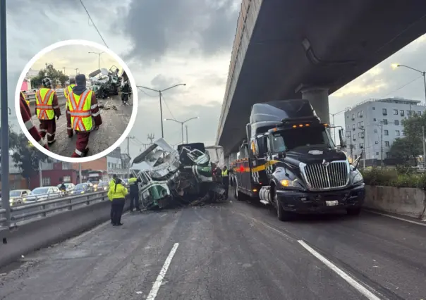 Muere trailero al chocar contra muro del Metro en Oceanía, CDMX