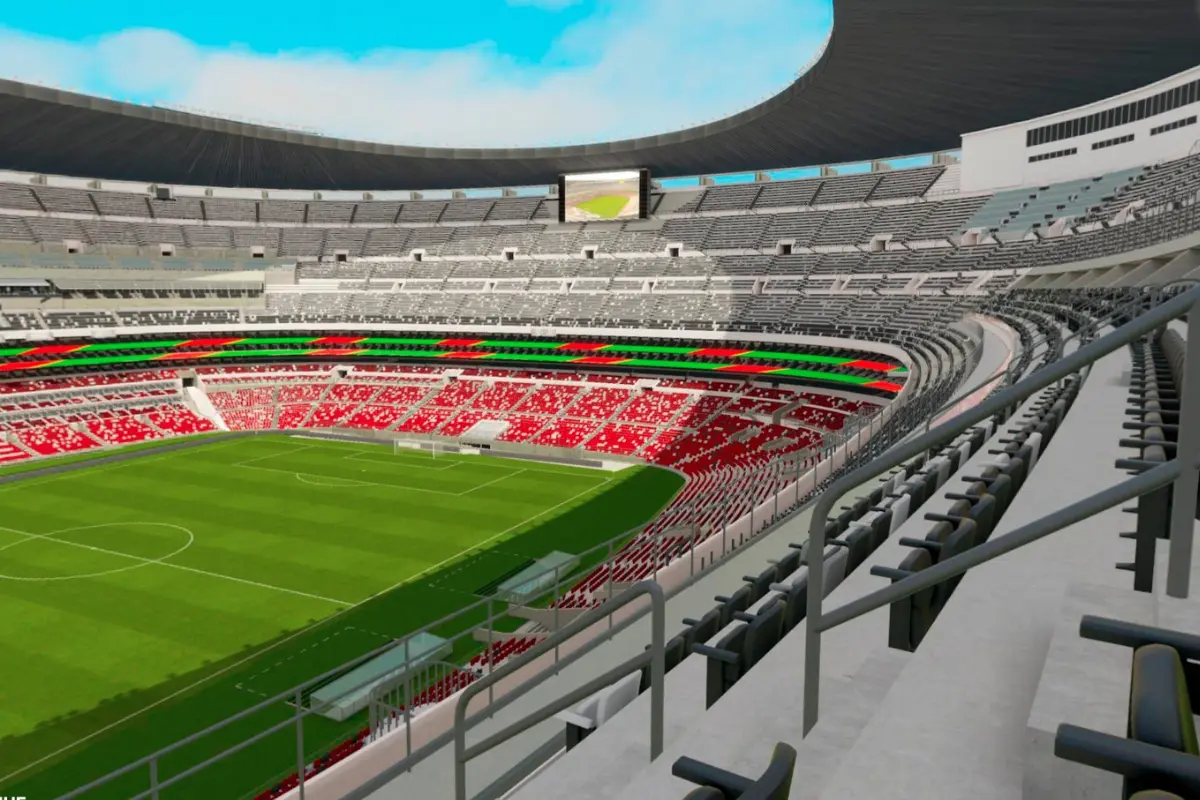 Palco del Estadio Azteca. Foto: X @MXESTADIOS