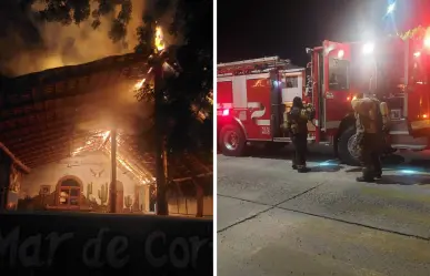 Incendio consume palapa en el centro de La Paz; sólo hubo daños materiales