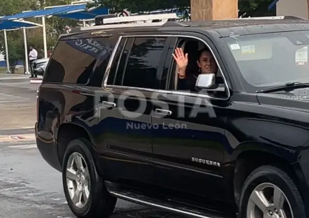 Claudia Sheinbaum ya está en Nuevo León; se dirige a rendir su Primer Informe de Gobierno