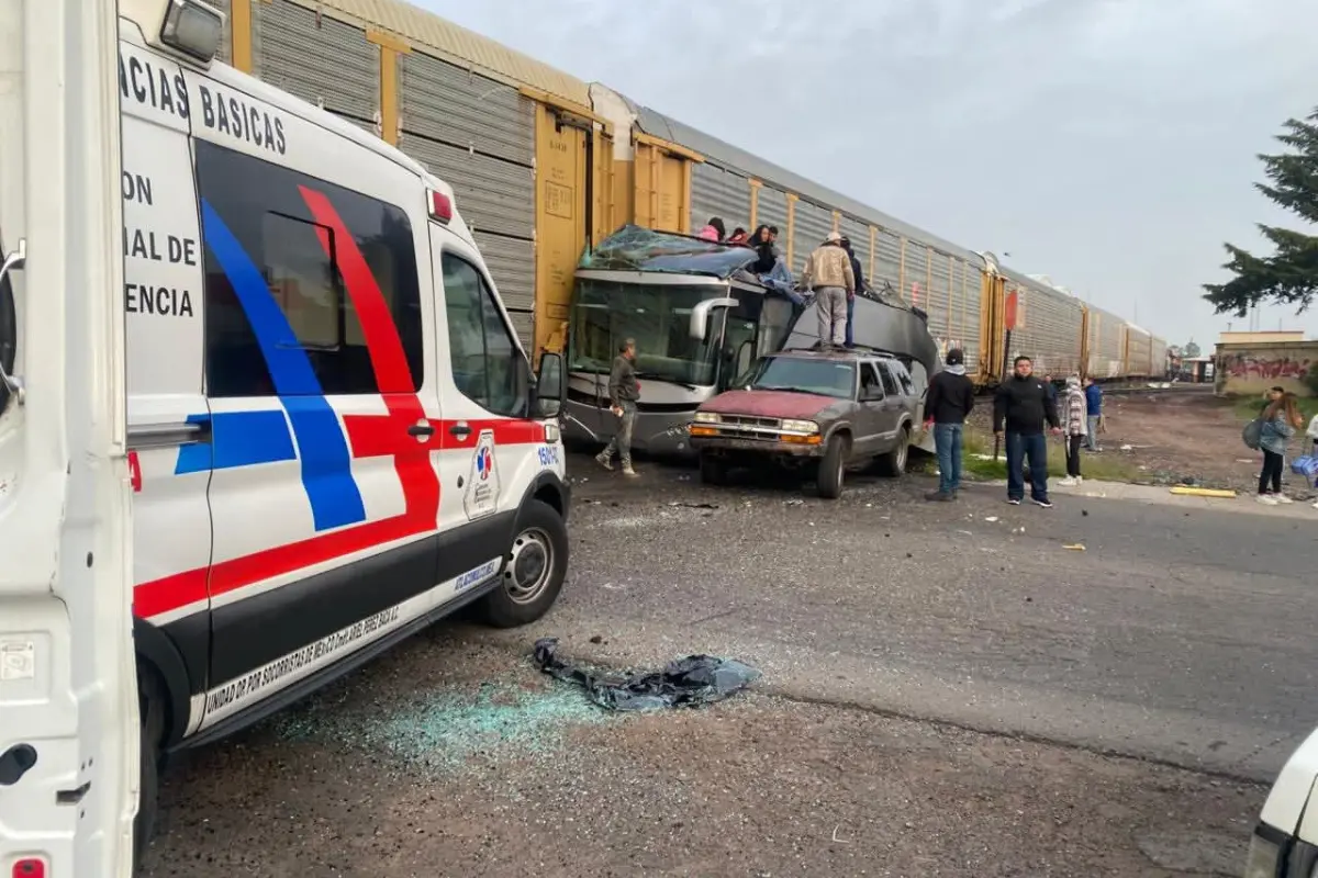 Accidente de tren en Edomex.  Foto: PC Atlacomulco