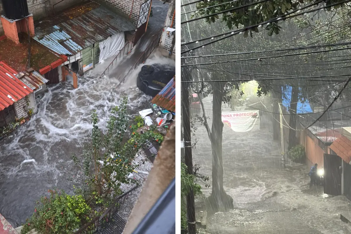 Vivienda que se inundó tras fuertes lluvias en Tlalpan. Foto: Luis Antonio Alfaro