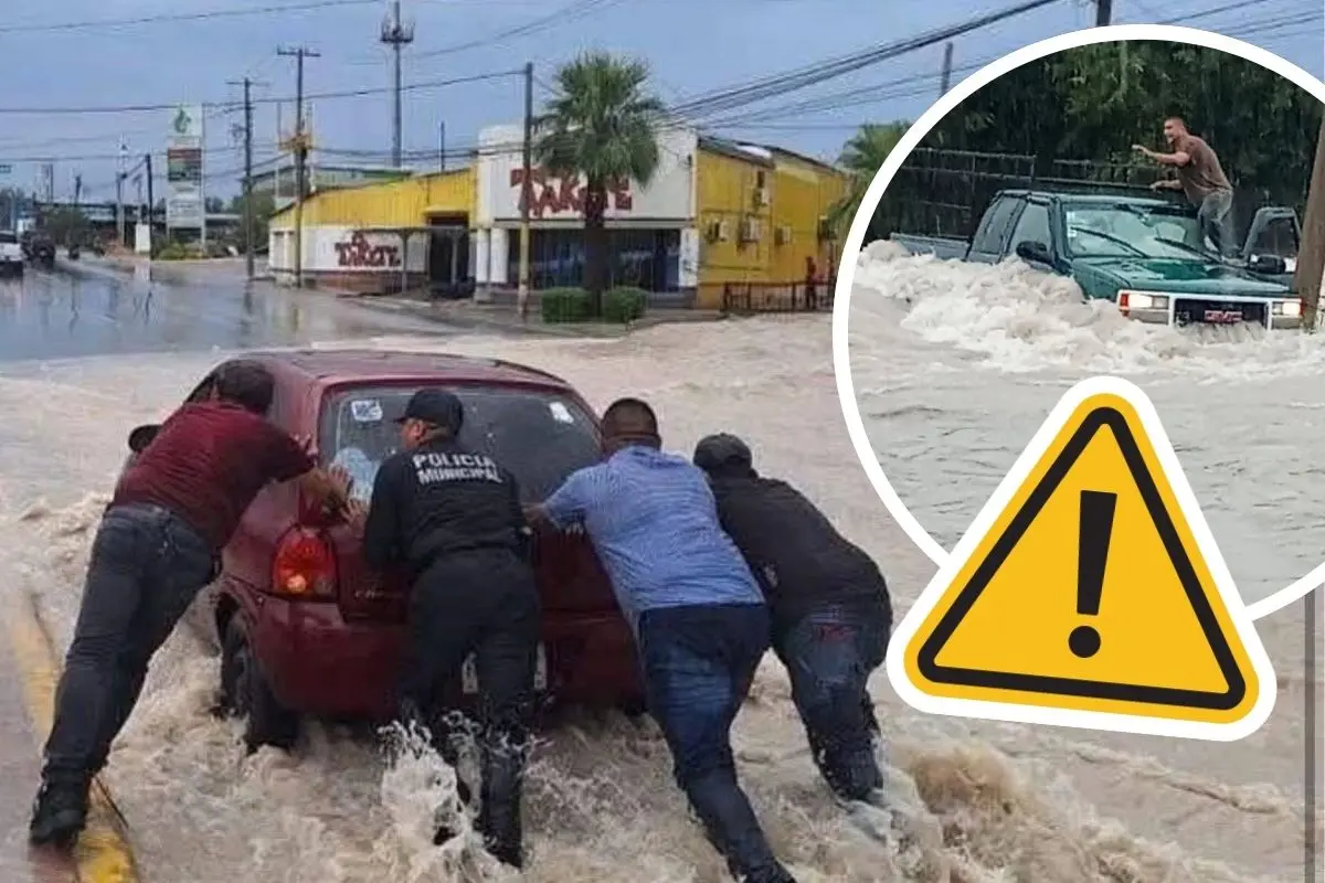 Estas fueron algunas de las zonas más afectadas en Piedras Negras por las lluvias del fin de semana / Foto: La libreta | Reynosa al Día | Canva