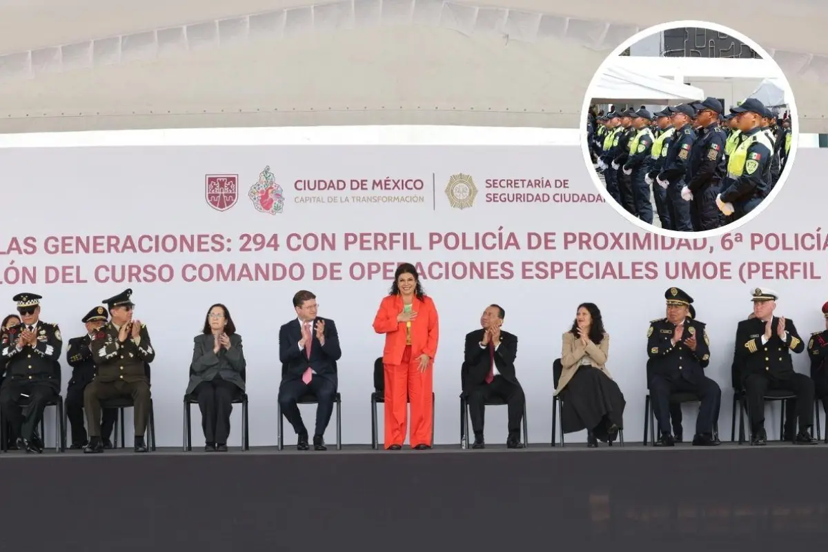 Nuevos policías para reforzar la seguridad en CDMX. Foto: Gobierno CDMX l Canva